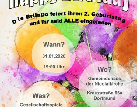 Flyer Einladung BrUnDo 2. Jubiläum