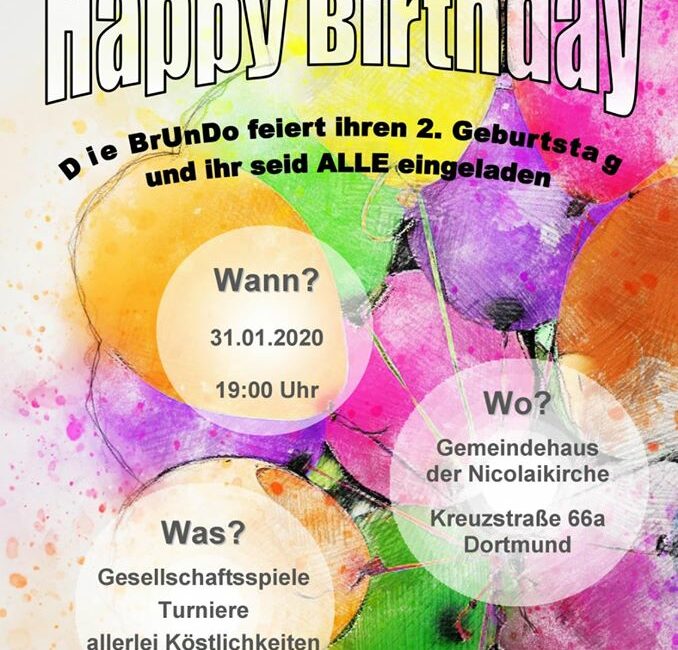 Flyer Einladung BrUnDo 2. Jubiläum